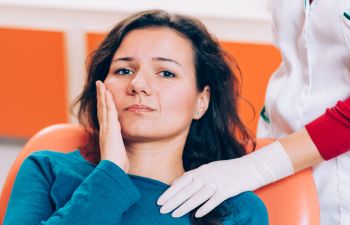 woman on the dentist chair Johns Creek, GA, 