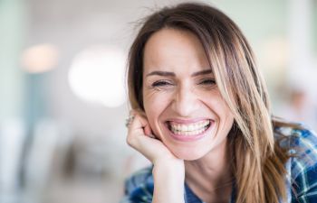 Smiling woman with beutifull white teeth Johns Creek, GA, 