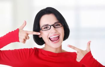 Smiling woman showing her teeth Johns Creek, GA, 