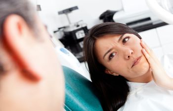 woman on the dentist chair Johns Creek, GA