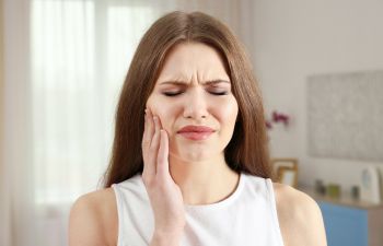 Woman suffering halitosis Johns Creek, GA, 