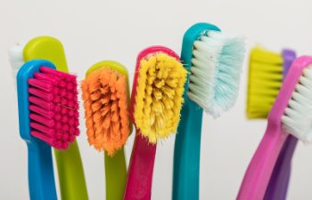 colorful toothbrushes, 